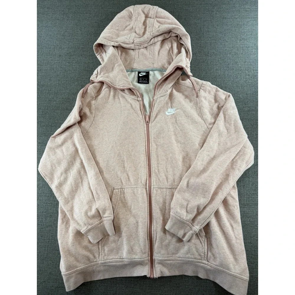 Nike Sportswear Full Zip Sherpa Lined Hoodie Women's XXL Pink Fleece Sweatshirt